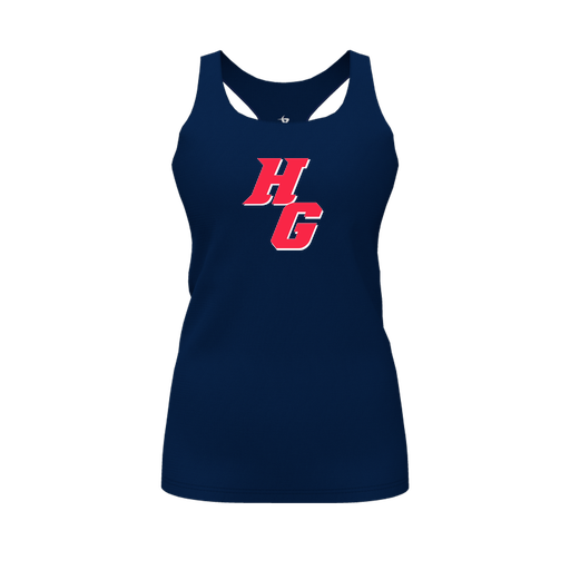 [CUS-DFW-RCBK-PER-NVY-FYS-LOGO2] Racerback Tank Top (Female Youth S, Navy, Logo 2)