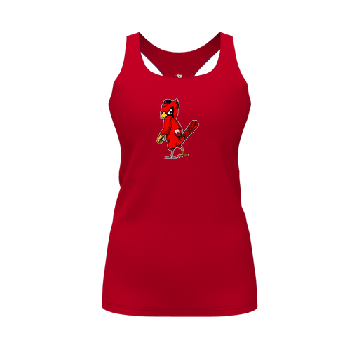 [CUS-DFW-RCBK-PER-RED-FYS-LOGO1] Racerback Tank Top (Female Youth S, Red, Logo 1)