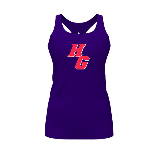 [FT0TRBPP-FYS-LOGO2] Decker Racerback Tank Top (Female Youth S, Purple, Logo 2)