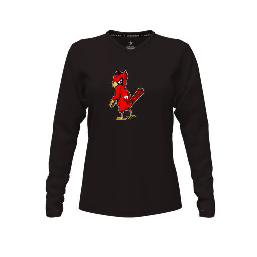 [CUS-DFW-TEES-CMF-VNK-LSL-BLK-FYXS-LOGO1] Comfort T-Shirt (Female Youth XS, Black, V Neck, Logo 1, Long Sleeve)