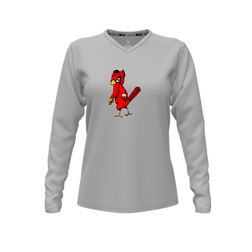 [FTLVCFGY-FYXS-LOGO1] Comfort T-Shirt (Female Youth XS, Gray, V Neck, Logo 1, Long Sleeve)