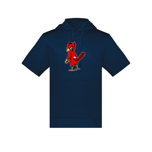 [6871.065.S-LOGO1] Men's Dri Fit Short Sleeve Hoodie (Adult S, Navy, Logo 1)