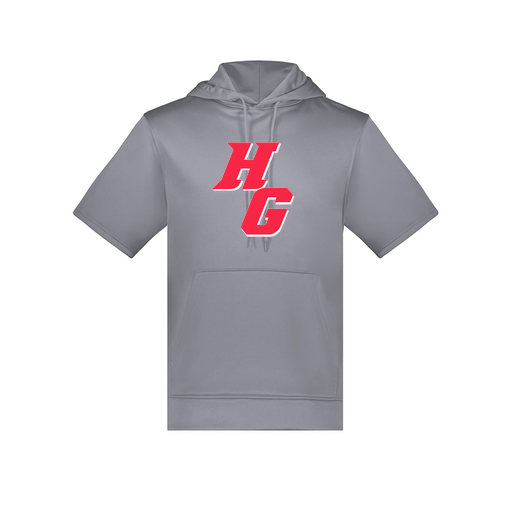 [6871.059.S-LOGO2] Men's Dri Fit Short Sleeve Hoodie (Adult S, Gray, Logo 2)