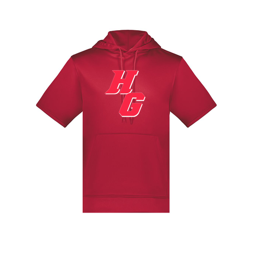 [6871.083.S-LOGO2] Men's Dri Fit Short Sleeve Hoodie (Adult S, Red, Logo 2)