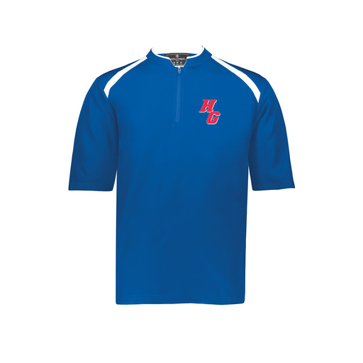 [229581-AS-RYL-LOGO2] Men's Dugout Short Sleeve Pullover (Adult S, Royal, Logo 2)