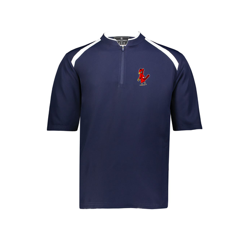 [229681-YS-NVY-LOGO1] Youth Dugout Short Sleeve Pullover (Youth S, Navy, Logo 1)