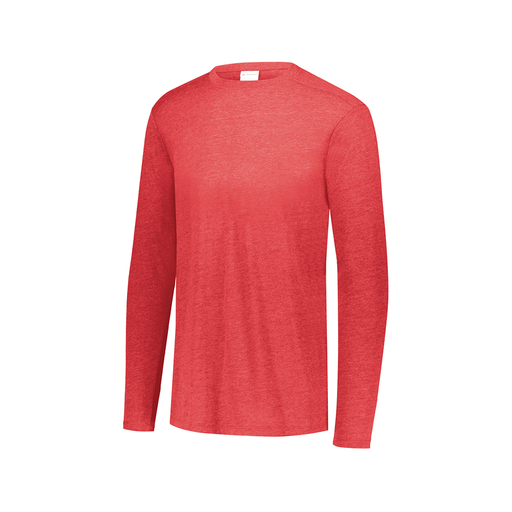 [3075.V96.XS-LOGO3] Decker Men's Tri-Blend T-Shirt - Long Sleeve (Adult XS, Red, Logo 3)